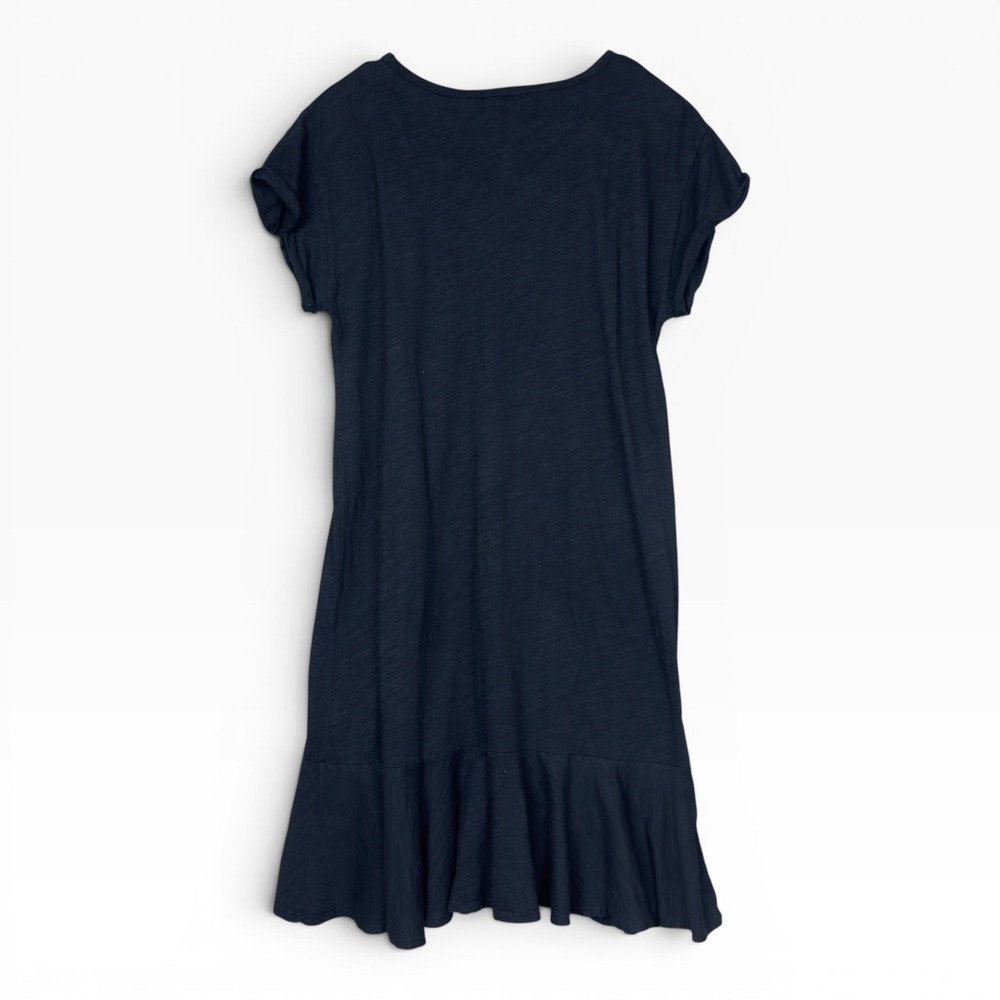 Fresh Produce T-Shirt Dress Womens Medium Black Ruffle Hem Cotton Made in USA